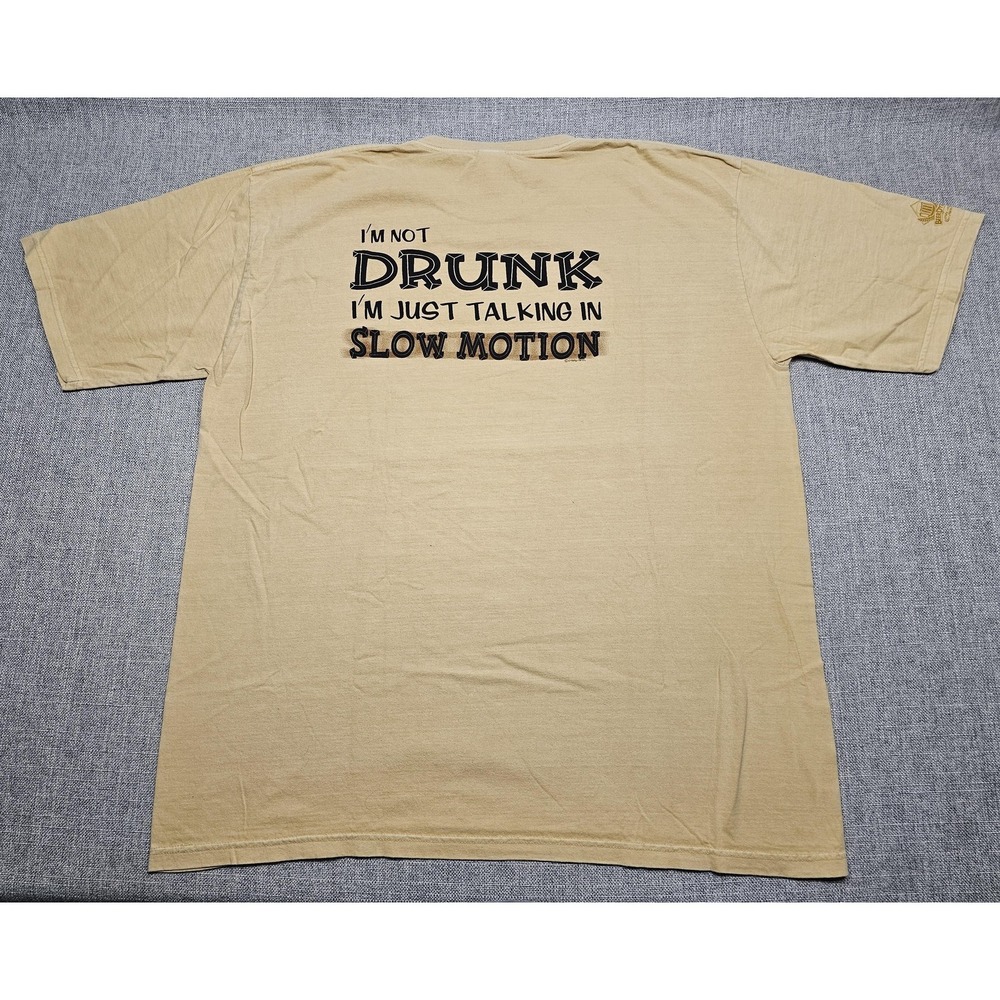 Crazy Shirts Hawaii Shirt Mens 2XL Tan BeerDyed Funny Beer Drinking Slo Mo
